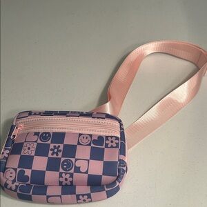 NEW Pink and Purple  Checkered Crossbody Bag